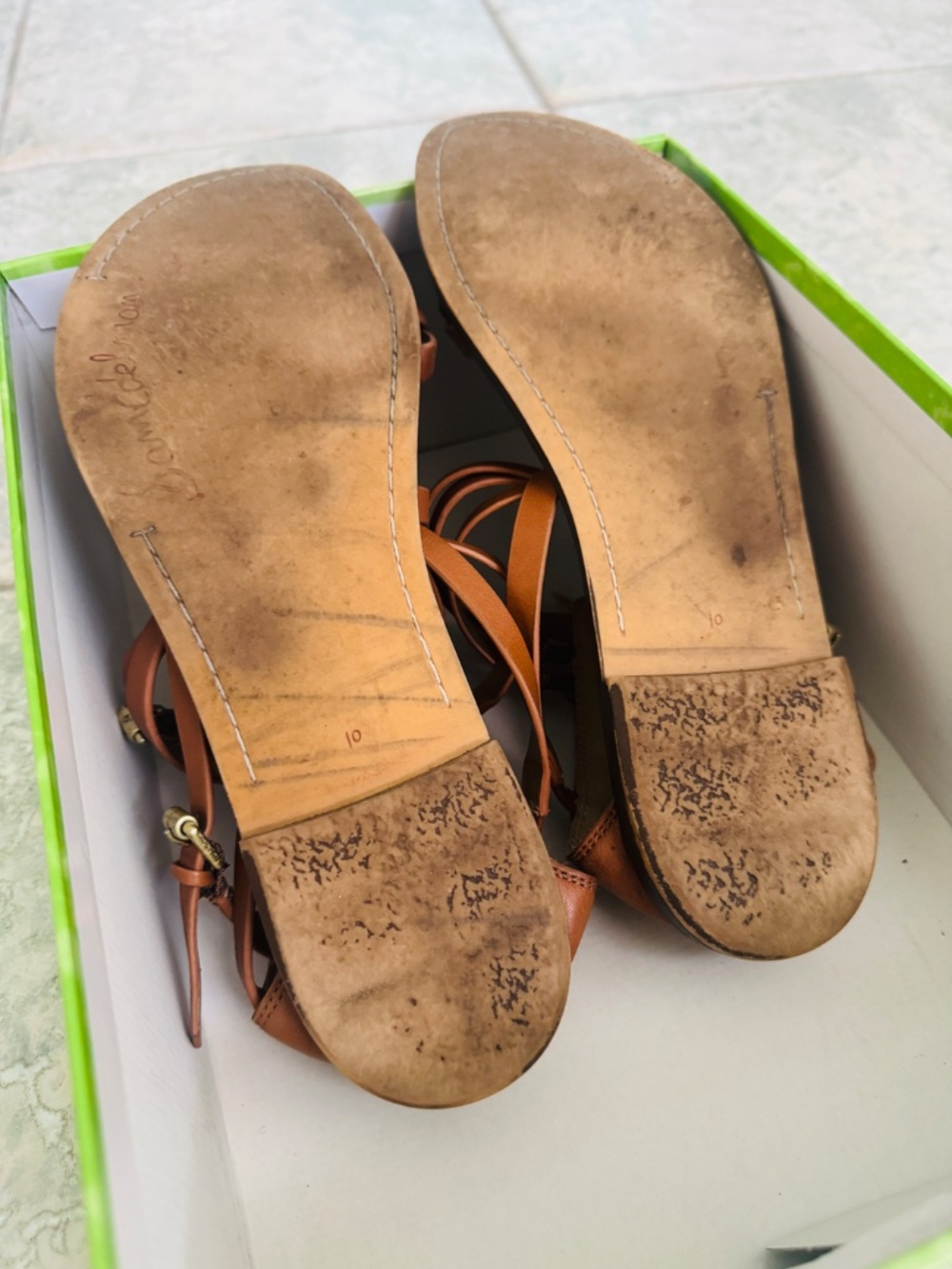 Sam Edelman - Preloved Brown Leather Sandals, Size 10 - Picture 5 of 8